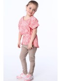 Girls\' blouse with ties, white and coral NDZ8200 - Online store - Boutique